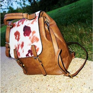 Cow Print Backpack / Crossbody Convertible